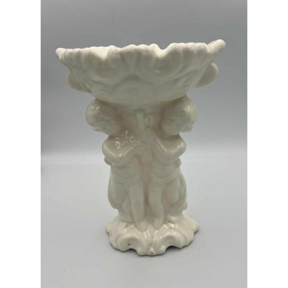 VTG Cherub Angelcore Statue Trinket Dish Soap Holder Pedestal Compote Coquette